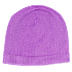 Ribbed Hem Hat - 100% Cashmere - Dusky Lavender