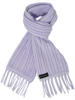 Cable Knit Scarf - 100% Cashmere - 35x180cm - Cosmic Sky