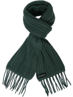 Cable Knit Scarf - 100% Cashmere - 35x180cm - Green Gables