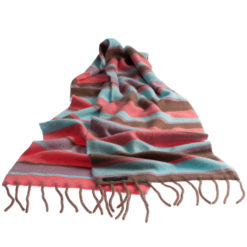 Knitted Stripey Scarf - 170x25cm - 100% Cashmere - Eat Cake