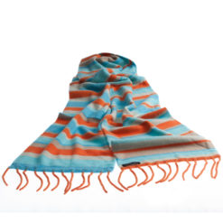 Knitted Stripey Scarf - 170x25cm - 100% Cashmere - Giant Goldfish