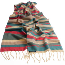 Knitted Stripey Scarf - 170x25cm - 100% Cashmere - Lincoln