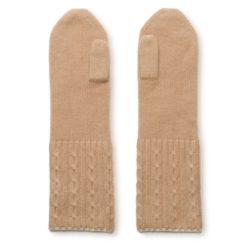 Cable Twist Mittens - 100% Cashmere - Candied Ginger mp66 / Sandshell mp76