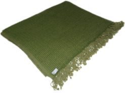 6ply Boxweave Blanket - 100% Cashmere - 140x180cm - Willow Bough / Mosstone