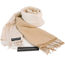 Shaded Pashmina - 70x200cm - 70%Cashmere / 30%Silk - Candied Ginger and Sandshell