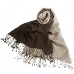 Shaded Pashmina - 70x200cm - 70%Cashmere / 30%Silk - Coffee Bean and Cobblestone