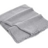 Winter Weight Wavy Shawl - Melange Light Grey - 100% Cashmere - 80x200cm