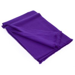 Herringbone Weave Pashmina - 100% Cashmere - 60x190cm - Open Fringe - Royal Purple