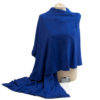 Frilled Edge Shawl - 50% Cashmere / 50% Silk - 70x200cm - Clematis Blue
