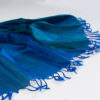 Varanasi Silk Scarf - 55x180cm - Reversible - Strong Blue / Emerald