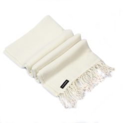 Pashmina Stole - 70x200cm - 100% Cashmere - Natural White