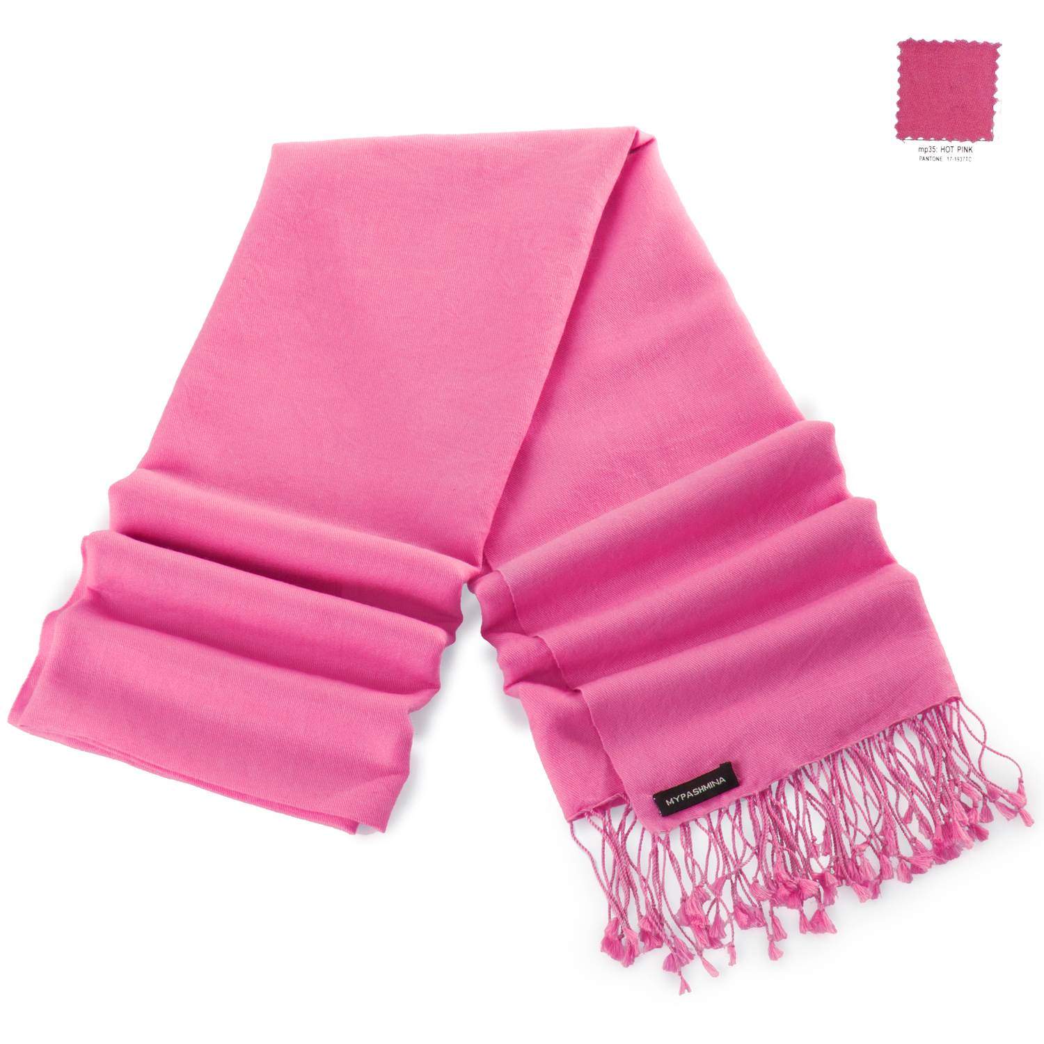 Buy Pashmina Stole - 70x200cm - 70% Cashmere / 30% Silk - Hot Pink ...